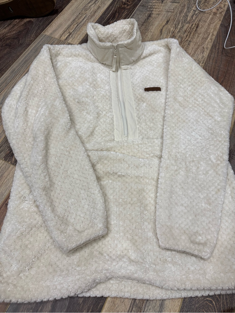 Columbia Cream Sherpa Pullover Half-Zip Pullover